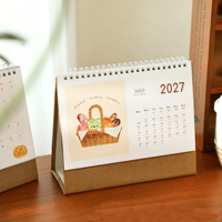 Calendrier de bureau en papier minimaliste original 2027, planificateur mensuel créatif à thème de dessin animé, suivi d'habitudes, agenda de bureau, décoration de bureau