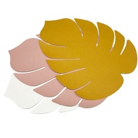 Napperons en cuir végétalien feuille de palmier minimaliste moderne napperons de haute qualité imperméables pour les tables de décoration de restaurants
