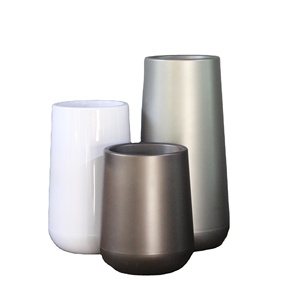 Leizisure large vertical Round Flower Pot Garden Planters Plastic Macetas indoor for home hotel decoration