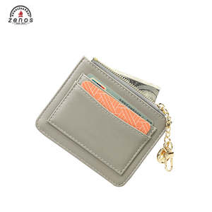 Zenos Fashion Nappa PU Leather <b>RFID</b> <b>Blocking</b> Business Card Holder <b>Wallet</b> Keychain Solid Pattern Customizable Credit Card Holder - Product Image 5