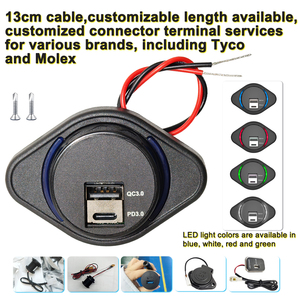 Cargador Rápido 3.0 12/24 V 2 USB QC USB-A PD Tipo C, Enchufe de Carga USB para Montaje en Panel con Cubierta Automática de Resorte - Product Image 5