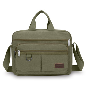 Retro Travel Men's Shoulder <b>Bag</b> Solid Color Casual Messenger <b>Canvas</b> Fashion Zipper Multifunctional Men's Shoulder <b>Bag</b> - Product Image 3
