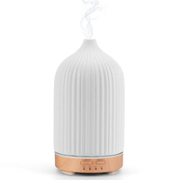Humidificateur ultrasonique en céramique personnalisable, diffuseur d'arômes, éclairage LED, grande capacité, alimentation USB - pour hôtels et usage commercial
