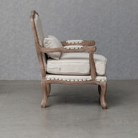 Canapé simple de style antique provincial français, chaise en bois Louis XV