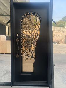Sheet Metal Wrought Iron Main Double Entrance Steel <b>Security</b> Door Designs for House - Product Image 1