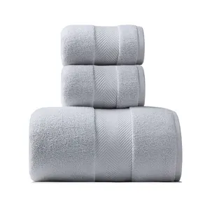Hot sell in american soft bamboo cotton linen 2 in 1 bath and face towel 6 pieces packing with gift box