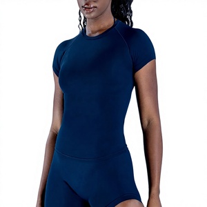 Camiseta Deportiva de Yoga DFYN con Cuello Redondo, Alta Elasticidad, Absorbe la Humedad, Corte Ajustado, Tejido <span class=keywords><strong>Sin</strong></span> Costuras, <span class=keywords><strong>Manga</strong></span> Corta - Product Image 1