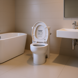 Inodoro de Cerámica de Una Pieza, Taza Redonda, Sifón en S, Doble Descarga, 1.28-1.6 GPF, Montaje en Suelo, Diseño Moderno, para Baño - Product Image 2