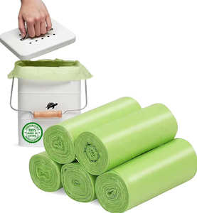 Composatble Cornstarch Trash Plastic Biodegradable Garbage <b>Bin</b> Liners <b>Refuse</b> Bag Drawstring Bags - Product Image 2