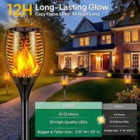 Lampe solaire à effet flamme, lampadaire de jardin extérieur étanche, lampe de paysage à effet de feu vacillant, lumière solaire pour allée
