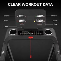 Treadmill Lipat Elektrik Komersial 1~14KM/Jam 3 Tingkat Kemiringan Dengan Pulse MP3 Display Beban Maksimal 120KG Walking Pad Treadmill