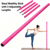 Bâton de yoga LXY-N10238, bâton de mobilité en acier pour l'étirement, la flexibilité et l'équilibre, la physiothérapie et la correction de la posture
