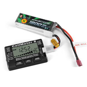 CellMeter 8 Vérificateur de tension de batterie 2-8S LiPo NiCd NiMH, Déchargeur d'équilibrage, Testeur de servomoteur - Product Image 3