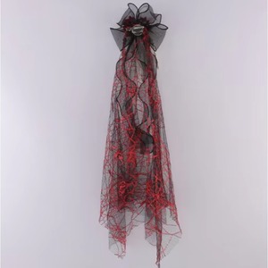 Serre-tête gothique en dentelle noire avec voile, motif floral, pour Halloween, cosplay, costume de mariée, ou Jour des Morts - Product Image 3