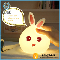 Lampe de nuit LED pour bébé en silicone souple coloré, dessin animé mignon, animal, respirant, pour la chambre d'enfant