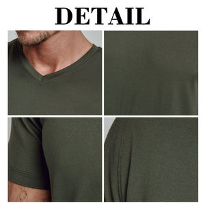 Kingsen High Quality Custom Solid-Color <b>V</b>-<b>Neck</b> Breathable Fitness Gym Quick-Drying <b>T</b>-<b>Shirt</b> - Product Image 6