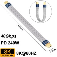 Câble court USB4 Câble de données PD240W Type-C à Type-C Câble de charge rapide de transfert 8K 40Gbps pour mobile/Hardisk