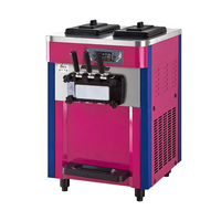 Nouvelle machine à crème glacée à trois saveurs en acier inoxydable, machine à crème glacée molle 220V pour usage commercial dans les hôtels et les restaurants