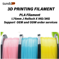 SUNDI3D batang plastik panas filamen Printer 3D, Matte/Pastel PINK PLA 1kg/kumparan