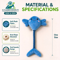 Jouet à mâcher couineur en peluche pour chien - Corde en coton avec papier froissé pour tirer la bise, soulager l'ennui et brûler l'énergie, formes d'animaux mignonnes