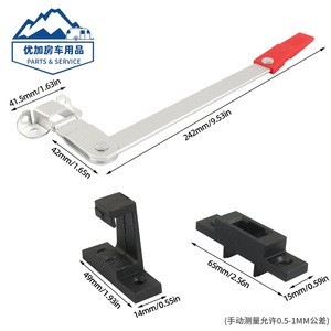 Aluminum <b>Window</b> <b>Lock</b> Rod With Red <b>Handle</b> For RV Door And <b>Window</b> Easy Installation - Product Image 2