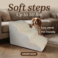 Escalier pour animaux de compagnie à 3 marches pour petits chiens et chiens âgés 60-40-40cm, marches intérieures pour chiens, couleur et taille personnalisées, tissu, livraison directe d'usine