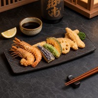 Assiette de service en mélamine incassable et empilable de style japonais, 11 pouces, en forme de carreau, pour sushis, sashimi, tempura