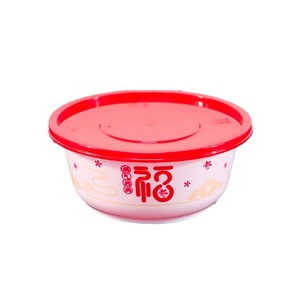 Disposable Plastic Sealed Bowls Round <b>Lidded</b> Food Grade <b>Microwaveable</b> Refrigerated Thickened Version For Takeout Packaging - Product Image 2