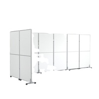 Paravent de bureau pliable mobile sur roulettes, cadre en acier inoxydable, séparateur de pièce portable, protection de la vie privée pour le bureau