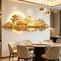Horloge murale LED en porcelaine de cristal du Temple d'Or Sikh, silencieuse, à quartz, décoration murale artistique pour salon, chambre, hôtel, maison