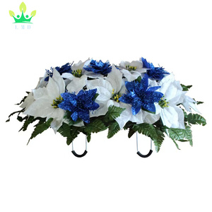 Flor de lápida Sillín Flores de <span class=keywords><strong>cementerio</strong></span> artificiales <span class=keywords><strong>para</strong></span> tumba-Arreglo de flores de mezcla realista <span class=keywords><strong>para</strong></span> decoraciones conmemorativas Ajuste fácil - Product Image 5