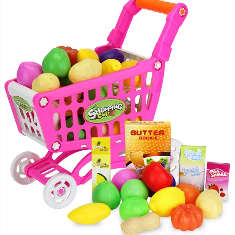 Plastic Vegetable Fruit Kitchen Cutting Set Children's Cut Fruit Toys Hot Sale Play Children Free Sample PE Wholesale Price