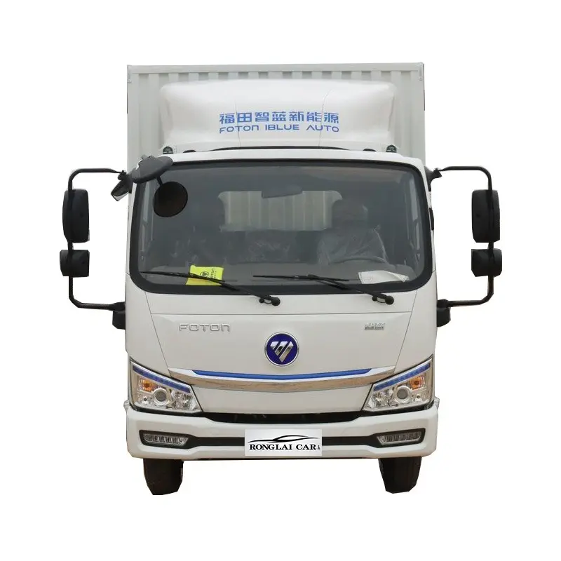 New Foton Brand 2 Tons 3 Tons Light Trucks Loaded Small Box 4 by 2 Cargo Trucks Transport Electric Vans High Quality