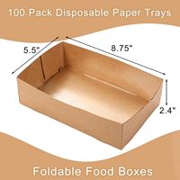 Plateau alimentaire en papier kraft personnalisé avec logo d'usine, écologique, jetable, pour hamburgers et frites, vente en gros, conteneur pour restauration rapide