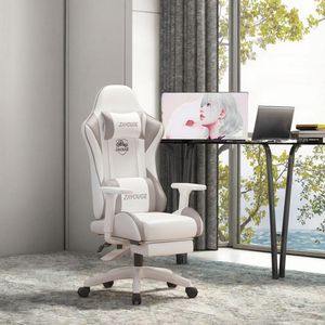 Chaise de jeu ergonomique à dossier haut, siège de bureau pivotant, accoudoirs réglables, en cuir PU, pour la maison et le bureau - Product Image 3