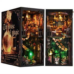 Mô hình nhà gỗ <span class=keywords><strong>3D</strong></span> ETKVR Magic Home: Đồ chơi tự làm thủ công với mô hình kiến trúc nhẹ và bộ dụng cụ làm góc đọc sách - Product Image 5