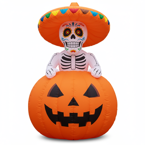 Fantasmas de calabaza inflables de Halloween personalizados con luces LED de grito decoración de patio tipo arco y globo - Product Image 6