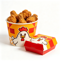 Emballage jetable en gros pour poulet frit, nuggets, poulet popcorn, anneaux d'oignon, frites et corn-dogs