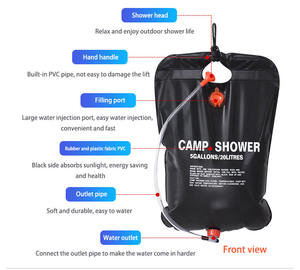 Chaud personnaliser 20L randonnée étanche sac de stockage d'eau réservoir Portable Camping Gear sac de <span class=keywords><strong>douche</strong></span> - Product Image 5