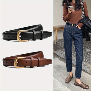 Cinturón de Moda para Mujer, Cinturón Decorativo Negro Simple para Jeans, Adecuado para Uso Diario - Product Image 6