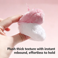 Houppette en forme de cœur personnalisable avec logo, en peluche à poils longs, avec nœud en ruban, pour poudre libre, outil de maquillage pour bébé