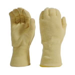 Personalizado 250 ℃    Guantes Resistentes al Calor de Aramida y Algodón Amarillo de Doble Capa, Guantes Largos con Puño, Resistentes a Cortes y Llamas - Product Image 3