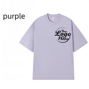 Camiseta de algodón peinado de 230g de gran tamaño, Camiseta holgada con estampado gráfico y bordado para hombre - Product Image 1