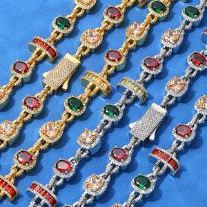 Collar Exclusivo de Moissanita Arcoíris Personalizado, Cadena de Plata 925 Estilo Hip Hop con Incrustaciones de Piedras Multicolor VVS, Pasa el Test de Diamantes - Product Image 4