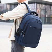 Sac à dos en polyester grande capacité avec fermeture éclair, design respirant, bretelles courbes pour les voyages d'affaires, les activités sportives en plein air et l'école