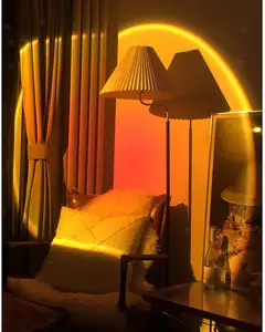 Proyector de luz Led de noche para dormitorio, lámpara de escritorio de proyección solar, color arcoíris, USB, rojo, para Bar, tienda de café, decoración de pared, iluminación