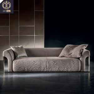 Elegant Luxurious Modern Beige Fabric Sectional Contemporary Upholstery Fabric Modular Set - Product Image 4