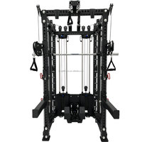 Station multifonctionnelle de musculation commerciale avec crossover par câbles, Power Cage, rack à squats, équipement de gym et machine Smith