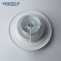 Diffuseur d'air rond en aluminium réglable pour plafond, diffuseur d'air HVAC pour système de ventilation