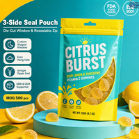 Sachets refermables personnalisés imprimés en héliogravure pour poudre, avec fermeture éclair, étanches, anti-odeur, anti-humidité, qualité alimentaire, en PE, à fond stable